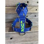 Peitoral universal personalizado poliéster premium azul bic com com nome em verde fluorescente