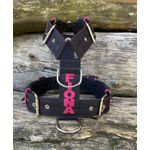 Peitoral universal personalizado poliéster comum preto com nome em pink