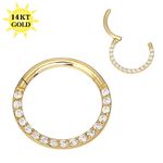  Argola Em Ouro 14k com Zircônias Frontais Lapidadas
