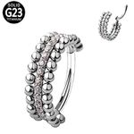  Argola de Click Com Pedraria e 02 Voltas Tribais