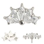  Labret - Piercing 05 pedras zircônia Cravadas 