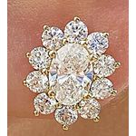 Piercing Retro Vintage Oval Cravejado 