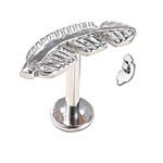 Piercing Em Titanio Labret Formato De Folha