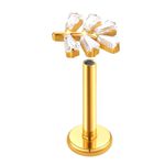 Labret, Elegancia de 06 Baguettes Cravejado Pedra zircônia Cravadas 