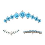 Labret Formato Curvado com 09 Pedras Zirconia lapidacao Inglesa