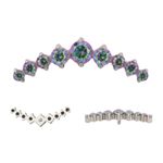 Labret Formato Curvado com 09 Pedras Zirconia lapidacao Inglesa
