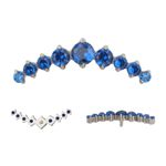 Labret Formato Curvado com 09 Pedras Zirconia lapidacao Inglesa