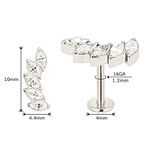  Mini Cluster Formato Navete c/ 05 Pedras CZ Lapidadas 