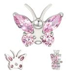 Labret Formato Borboleta C/ 04 Pedras Em Zirconia