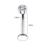 Piercing de umbigo flutuante hipoalergênico Titânio Polido (Push Pin) com pedra 4mm