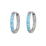  Piercing em titânio com Anéis de Segmento Em Pedraria CZ na Lateral