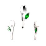 Labret em Titanio Rosa e folha Rosca Interna Pedra Clear