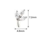 Piercing Formato Marquise, Trevos Pedras Swarovski 