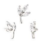 Piercing Formato Marquise, Trevos Pedras Swarovski 