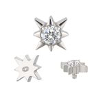 Labret- Delicada Estrela com Pedra CZ Cravada, Elaborada em Titânio