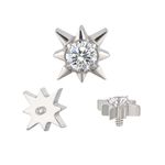 Labret- Delicada Estrela com Pedra CZ Cravada, Elaborada em Titânio