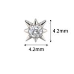 Labret- Delicada Estrela com Pedra CZ Cravada, Elaborada em Titânio