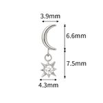 Labret- Lua Com Estrela dançante Adornada com Pedra CZ 