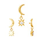 Labret- Lua Com Estrela dançante Adornada com Pedra CZ 