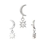 Labret- Lua Com Estrela dançante Adornada com Pedra CZ 
