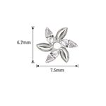  Labret Com 03 Pedras Navetes Cz Adornadas Com Folhas Polidas