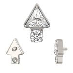  Labret Pedra CZ Triangular Com uma Redonda Cravada (Mini 0.48mm x 4.5mm)