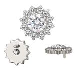  Labret 12 Pedras CZ foramndo Flor e uma Central Lapiadada 
