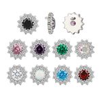  Labret 12 Pedras CZ foramndo Flor e uma Central Lapiadada 