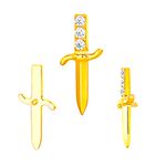 Labret, Adaga Espada / 03 Pedras Zircônia Cravadas 