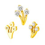 Piercing Labret Flor de Zircônia 03 Pedras Zircônias