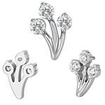 Piercing Labret Flor de Zircônia 03 Pedras Zircônias