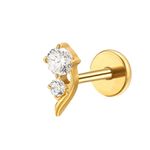 Labret de flor Rosa com Swarovski