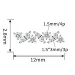 Piercing Cluster 3 Zircônias Marquise, Rodeadas de 4 Redondas 