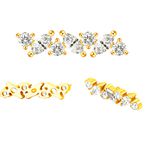 Piercing Cluster 3 Zircônias Marquise, Rodeadas de 4 Redondas 