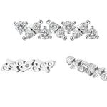 Piercing Cluster 3 Zircônias Marquise, Rodeadas de 4 Redondas 