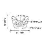  Piercing Labret Borboleta com 07 Zircônias Lapidadas 