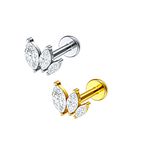  Piercing 03 Pedras Zirconias Decrescentes Por Tamanho