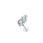 Labret Pedra Swarovski Com 03 Esferas Adornando 