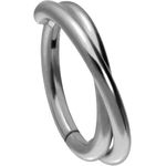 Argola Clicker Dupla de Titânio Entrelaçado Lisa 