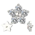 Labret Piercing Mini Florzinha Zircônias 5 Pétalas 5.5mm