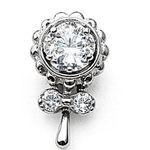 Piercing Florzinha com Caule 01 Zircônia Central