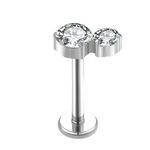 Labret, Com 02 Pedras Cz Arredondas (1 De 5mm 1 De 2.5mm) 