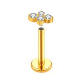 Piercing Labret 4 Pedras Cravejado em Zircônia