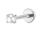  Labret Brinco Bolinha de Pérola Cultivada Cravado em Titânio