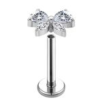 Piercing Labret borboleta Com Asas Coracao em Titânio