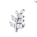 Piercing Folha 7 Pedras Cravejadas Zircônias Labret 