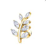 Piercing Folha 7 Pedras Cravejadas Zircônias Labret 