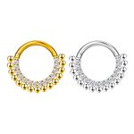 Argola Segmentada Com Pedrarias Cz Lapidadas e Bolinhas