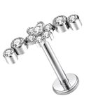 Piercing Cluster 4 pedras Flor central com Pedrarias em Zircônia