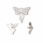  Labret,Borboleta em Titanio Cravada com zircônias polidadas 